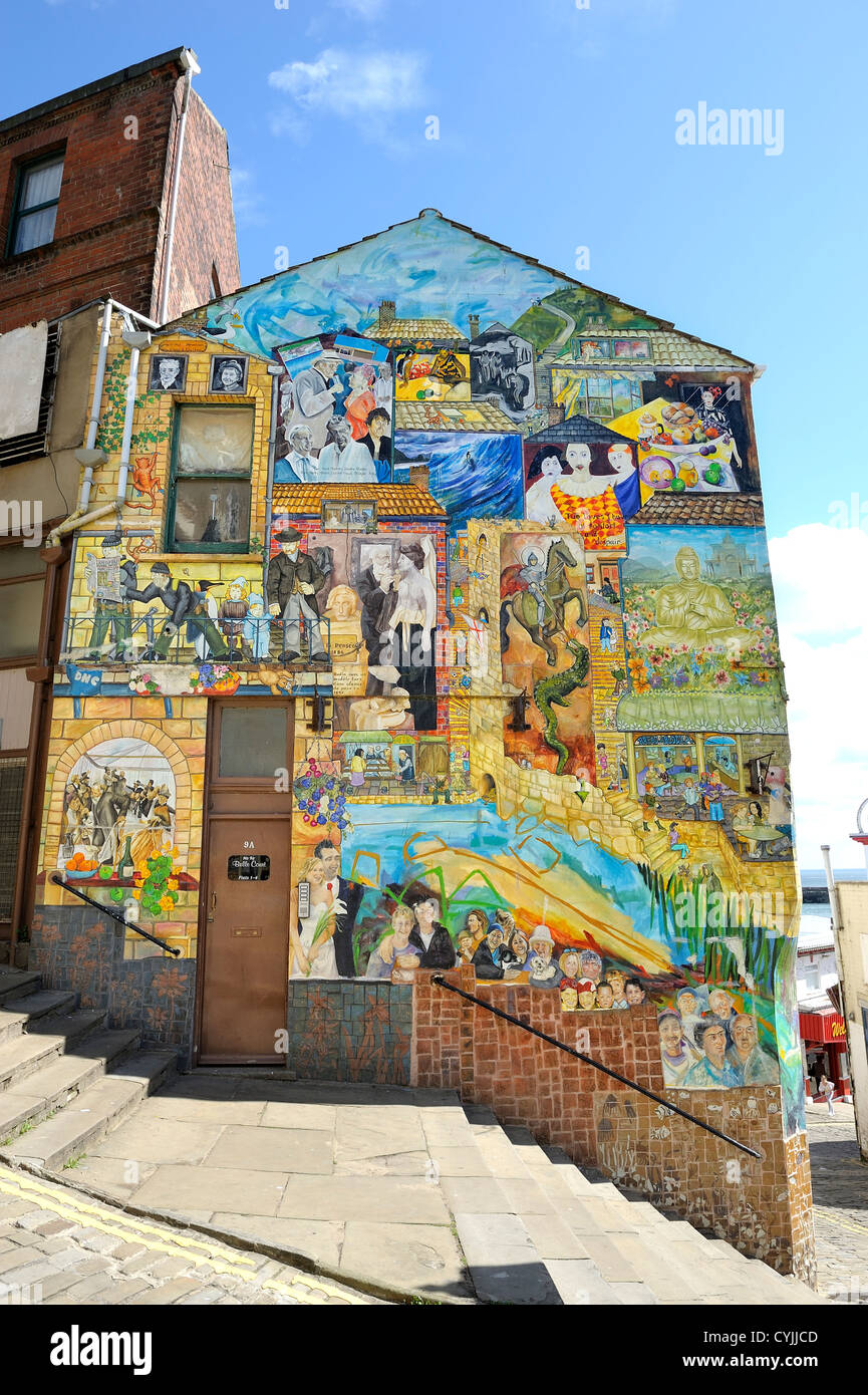 blands cliff street painted murals scarborough england uk Stock Photo