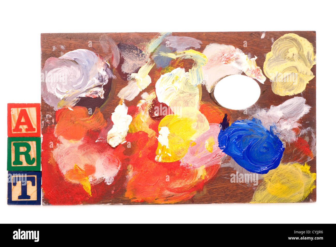 Art paint palette studio cutout Stock Photo Alamy