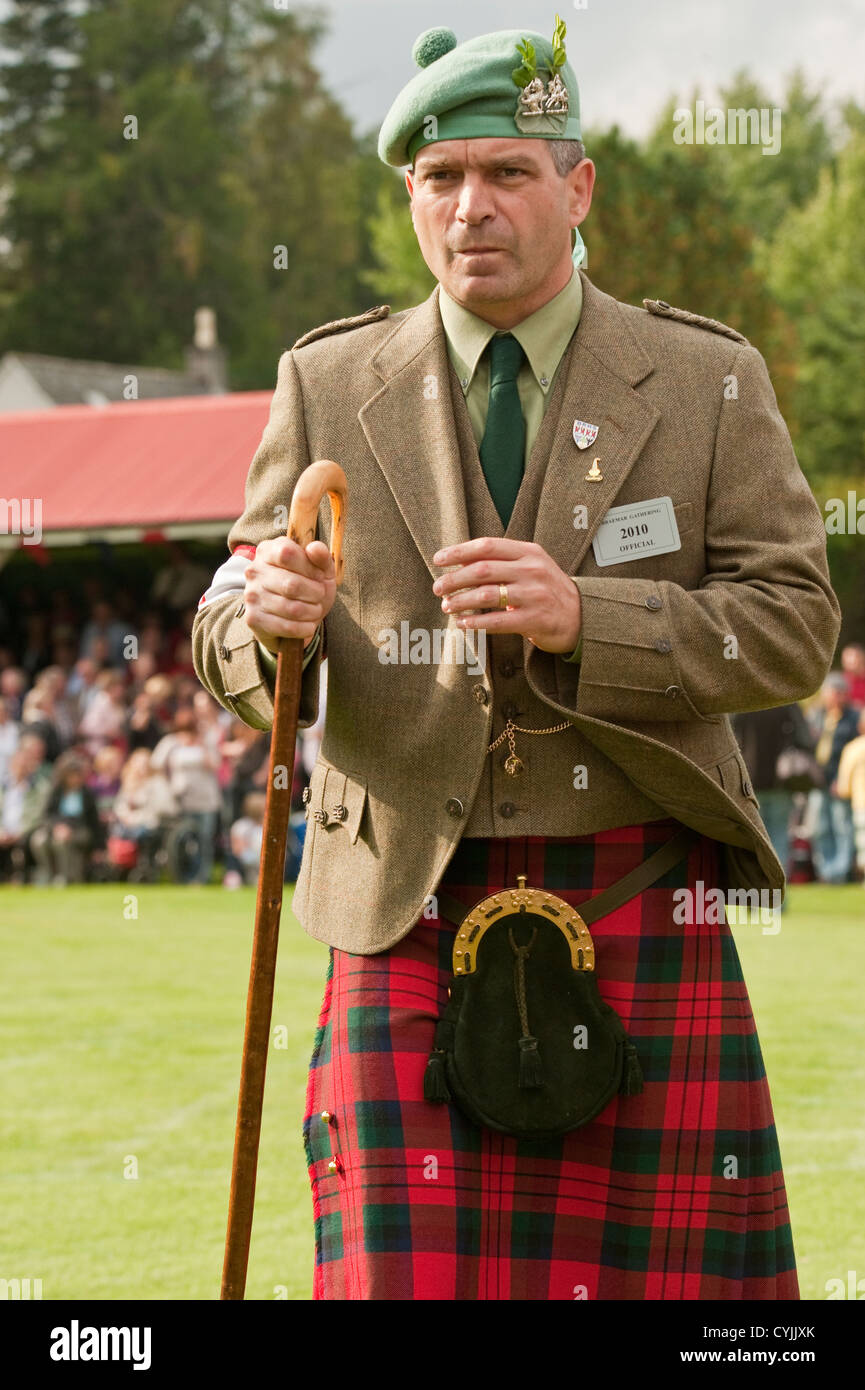 Competition judge at the Braemar Highland Games ('Braemar Gathering'), Scotland Stock Photo