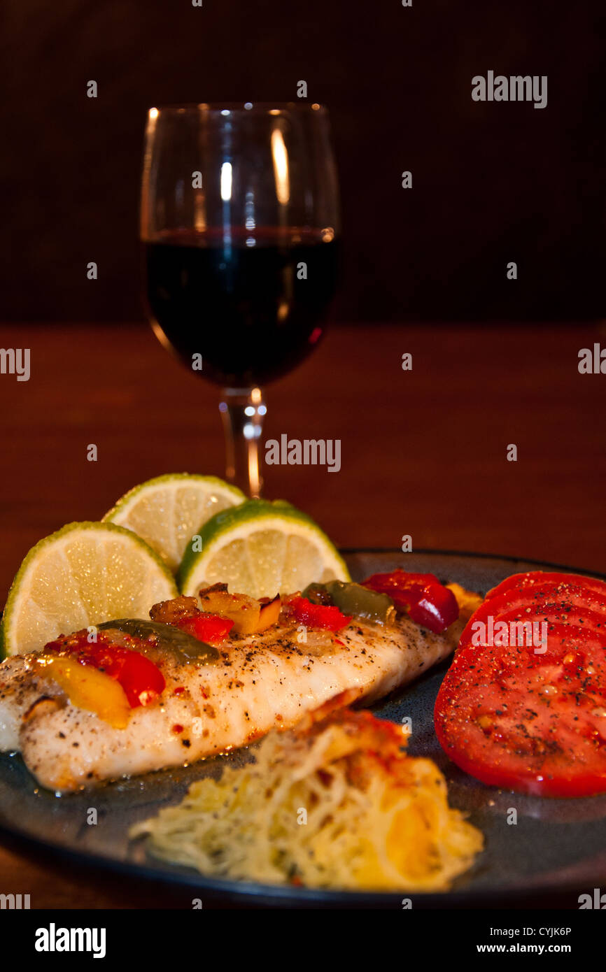 Baked Tilapia with Spaghetti Squash Stock Photo Alamy