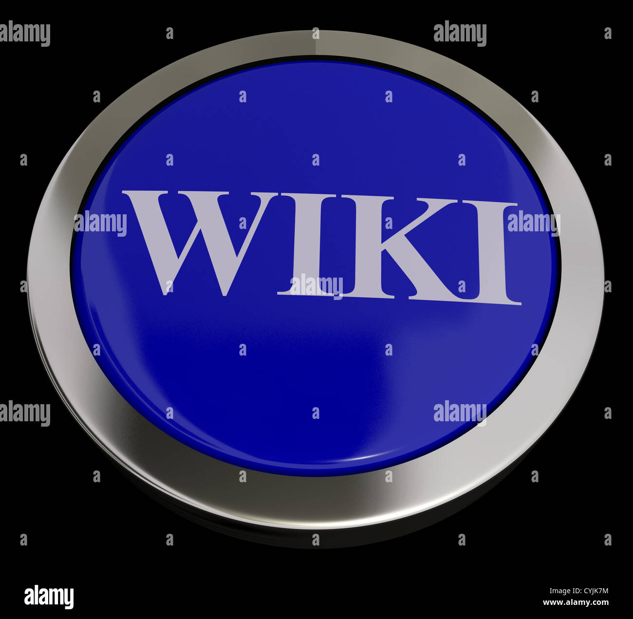 Wiki Button For Online Information Or Encyclopedias Stock Photo