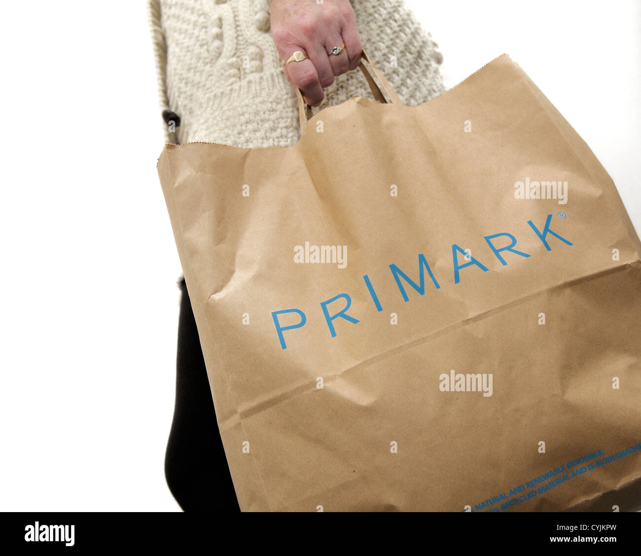primark brown paper carrier bag england uk Stock Photo