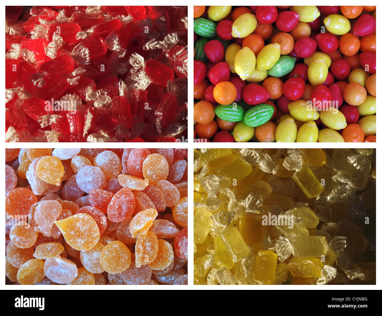 bright colorful candy green orange red Stock Photo