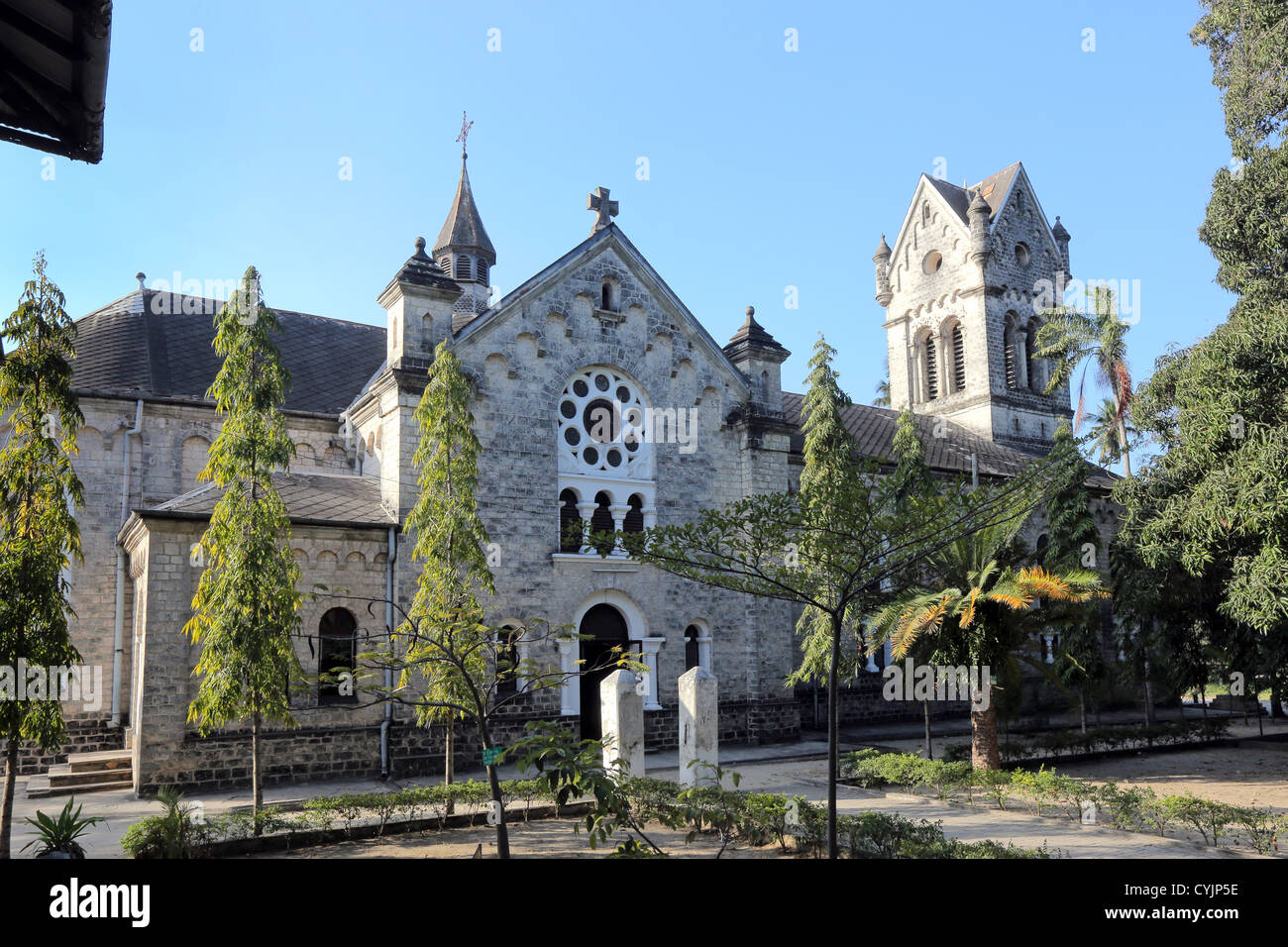 Roman catholic church at the Holy Ghost Mission, built 1914 in Bagamoyo, Tanzania Stock Photo