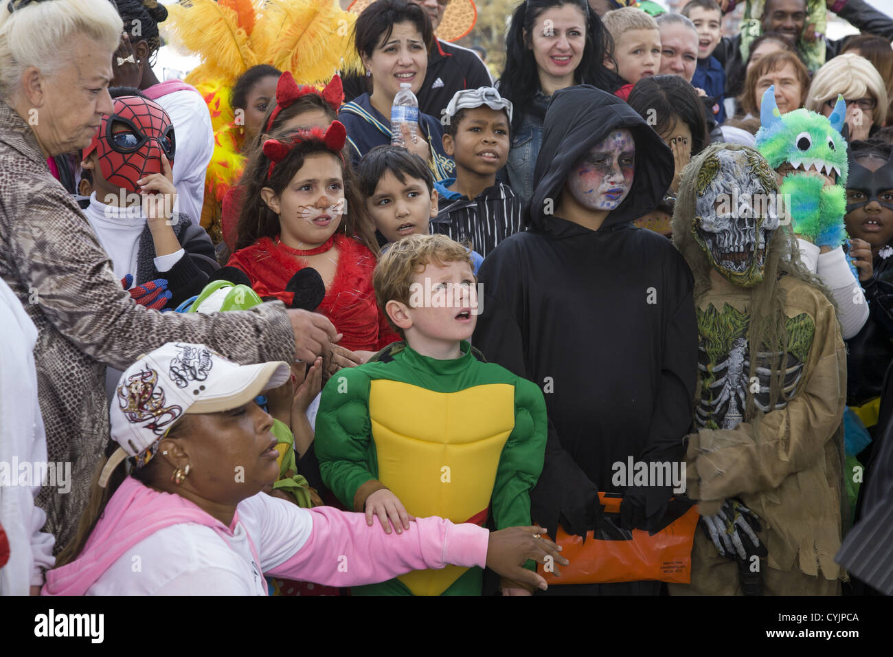 Coney Island Halloween Parade in Brooklyn, NY. Children in costume