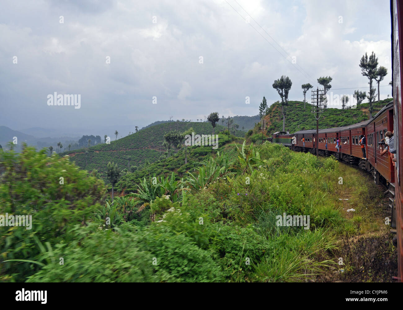 View from the scenic train between Haputale and Ella, Sri Lanka. Stock Photo