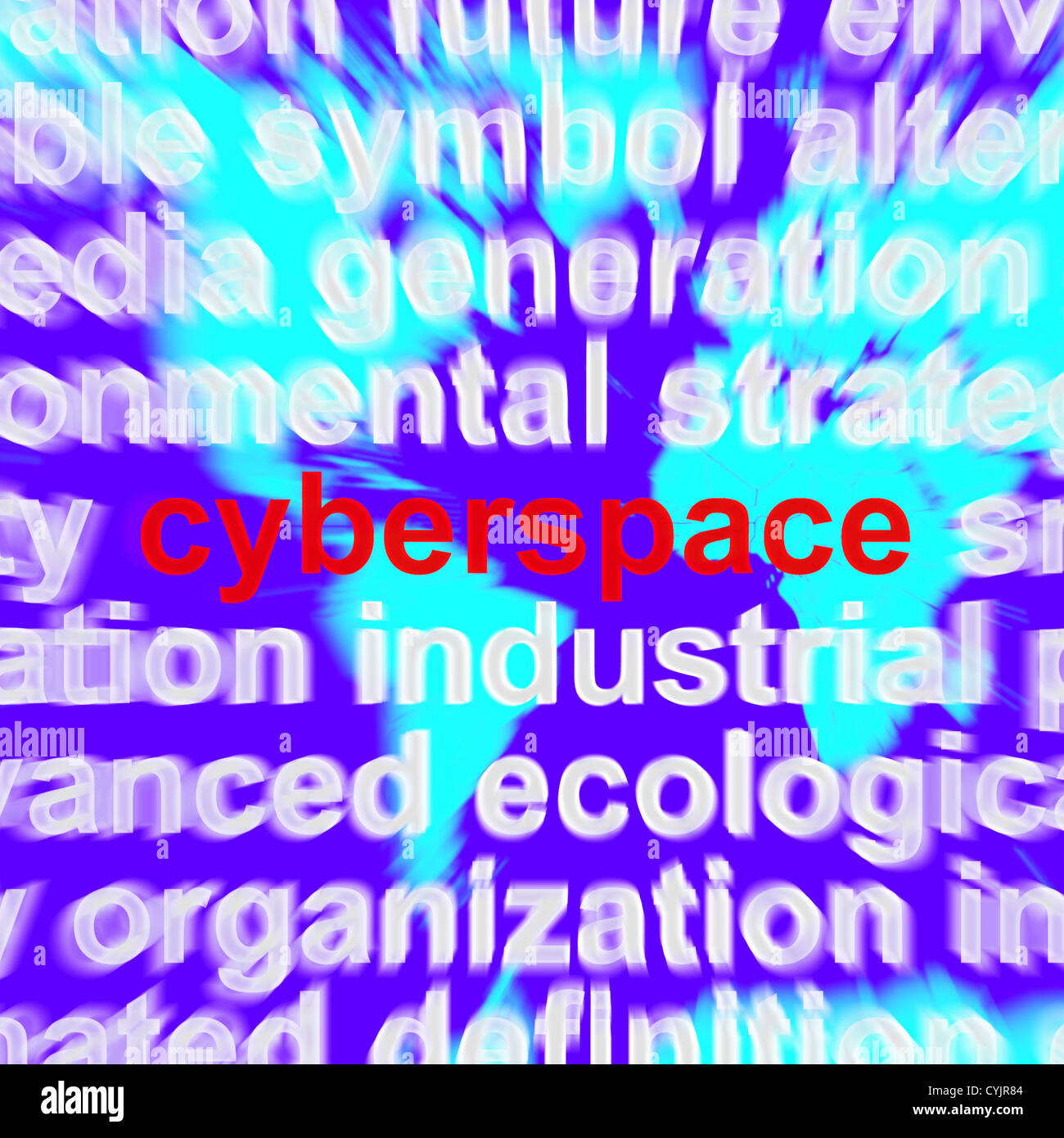 Cyberspace On Map Showing Internet Or Www Technology Stock Photo - Alamy