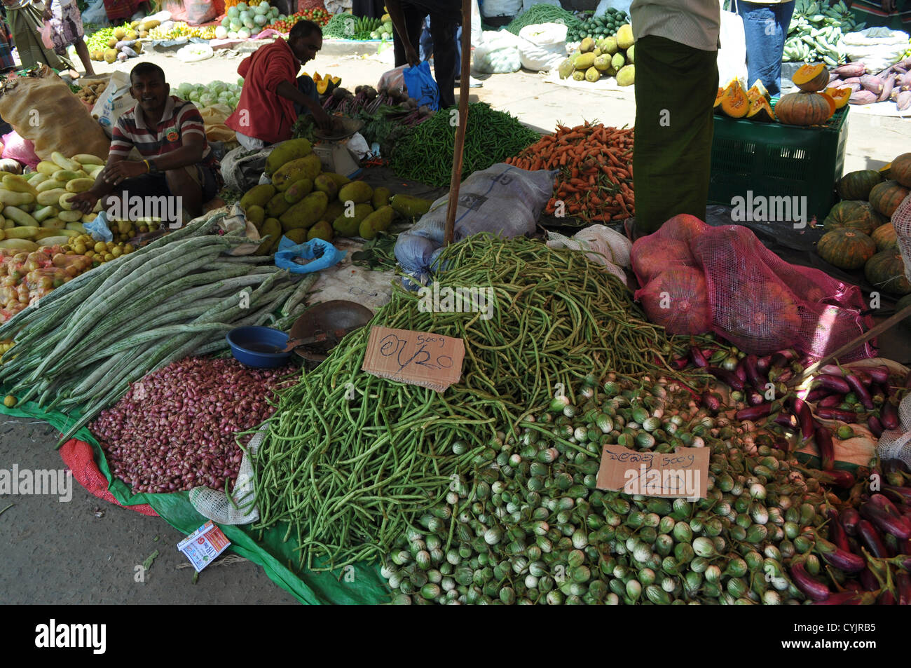 Fresh exotic fruit and vegetables at a food market in Bandarawela, Sri
