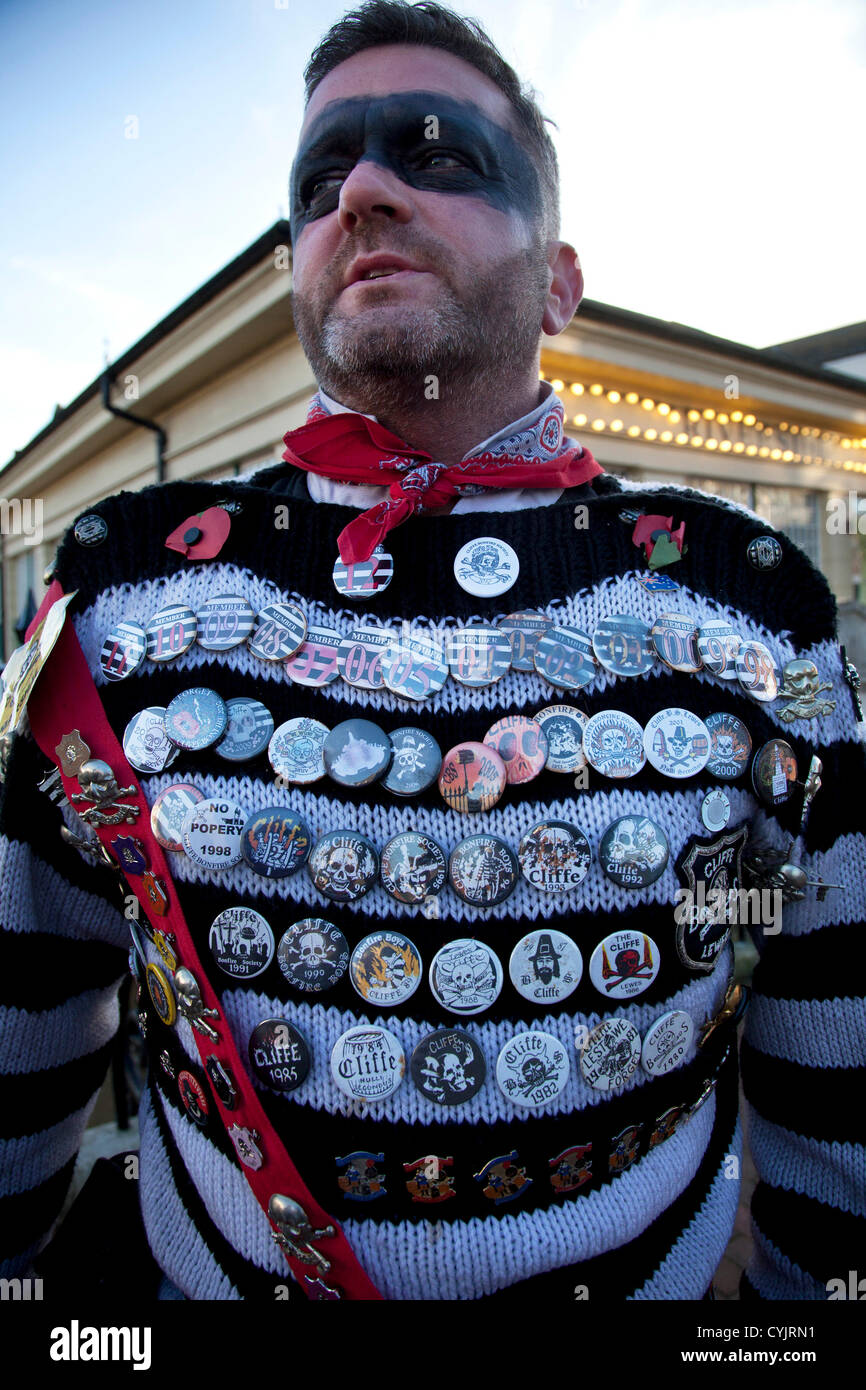 Cliffe bonfire society members. Guy Fawkes Night celebration in Lewes ...