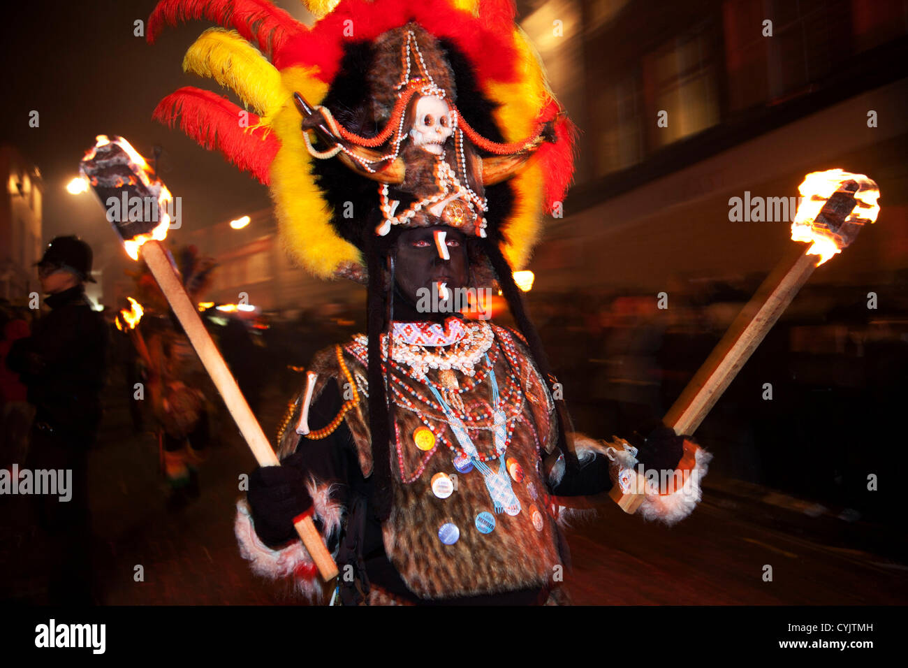 Cliffe bonfire society members. Guy Fawkes Night celebration in Lewes ...