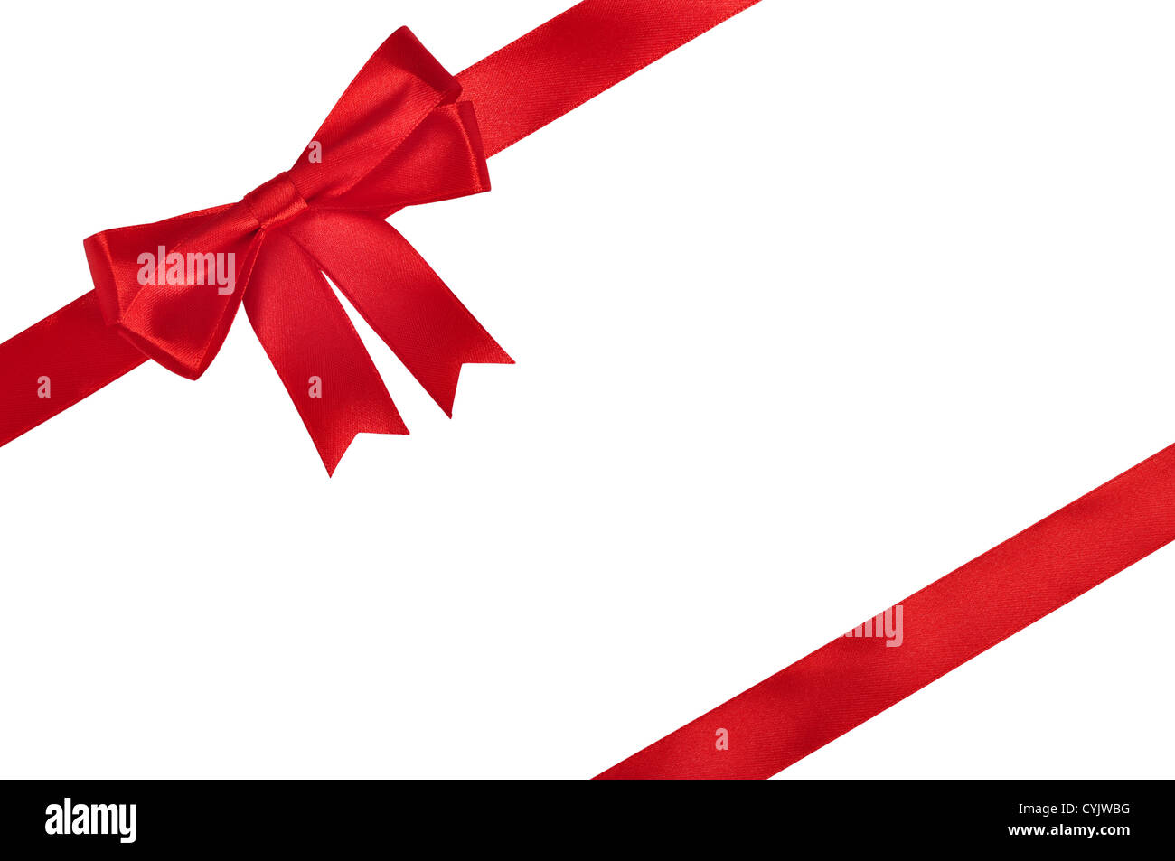 Red ribbon with bow isolated on white background Stock Photo - Alamy