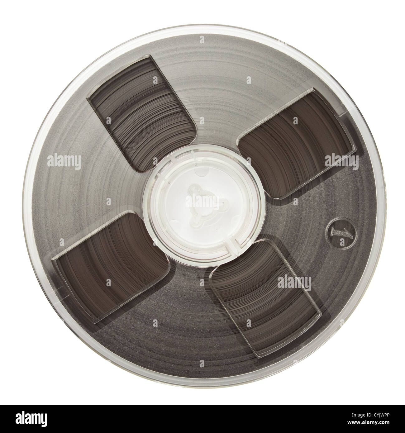 Vintage magnetic audio reel, isolated. Stock Photo