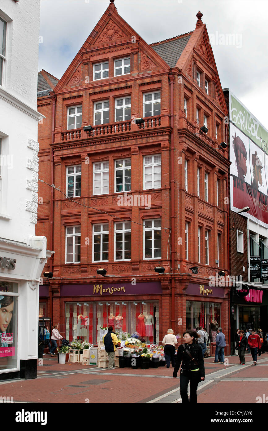 Shopping and architecture along Grafton Street in Dublin, Ireland Stock