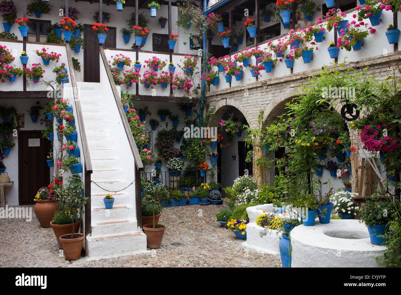 Courtyard of a traditional house in the city of Cordoba, Spain