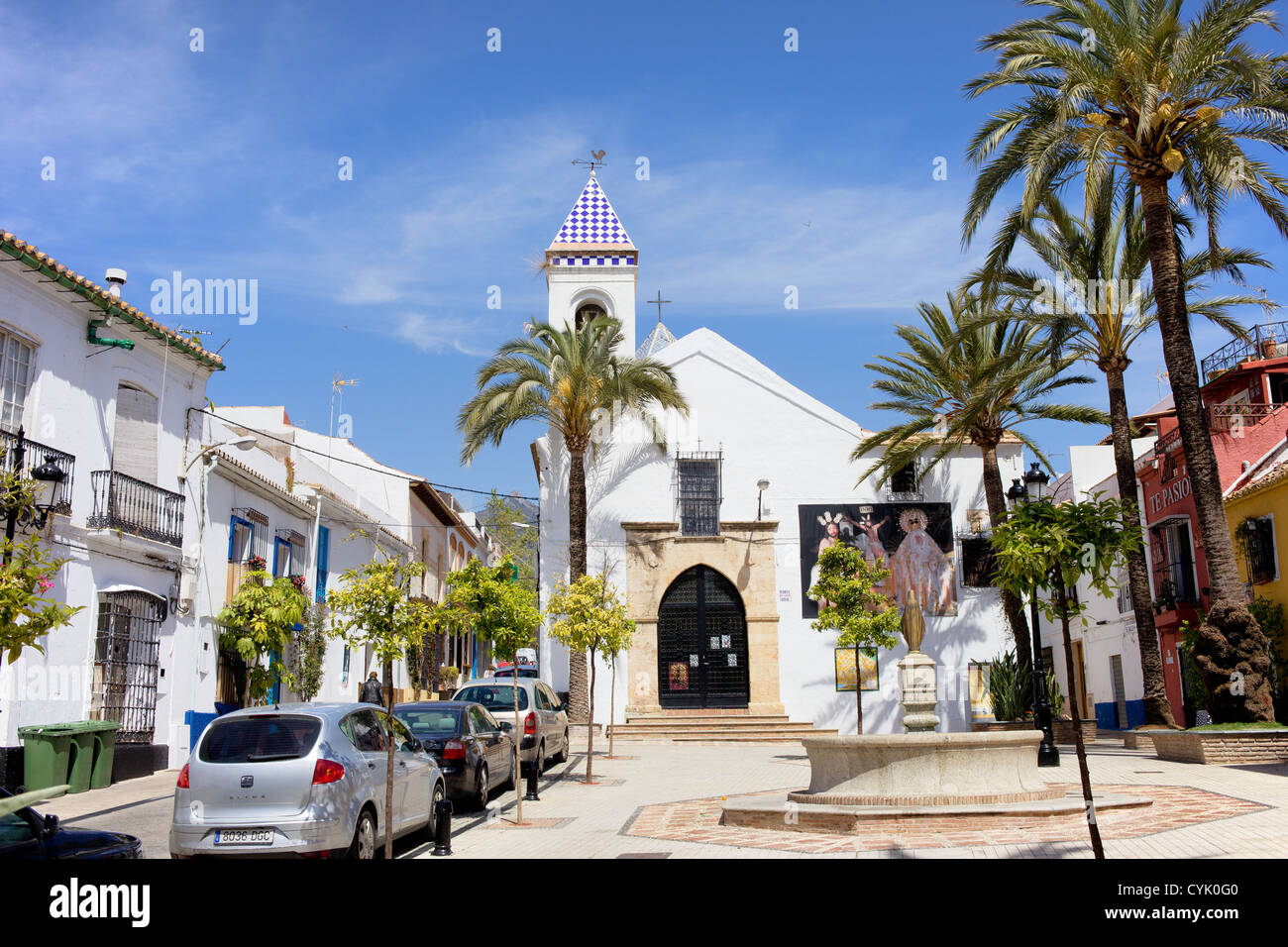 Hermita Del Santo Cristo at the Plaza Santo Cristo in Marbella, Spain, Andalusia region. Stock Photo