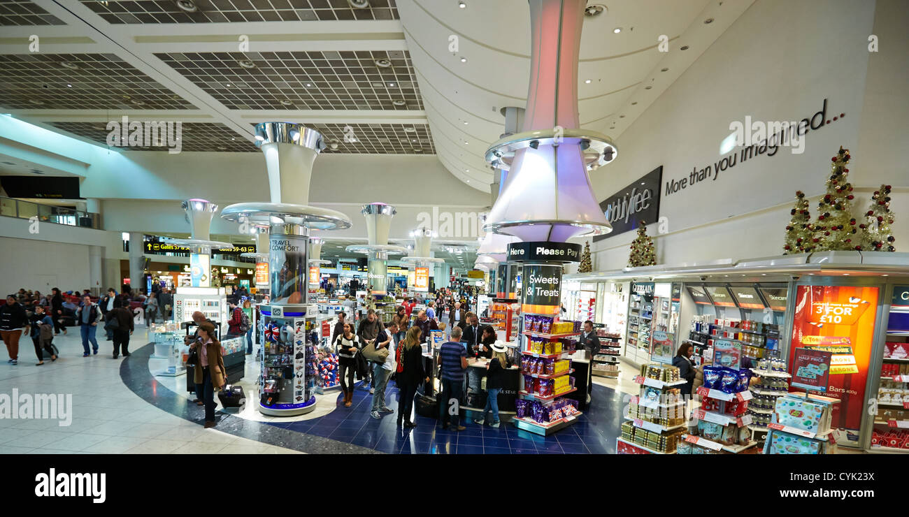 Duty free shopping on north terminal concourse at Gatwick Airport, London Stock Photo Alamy