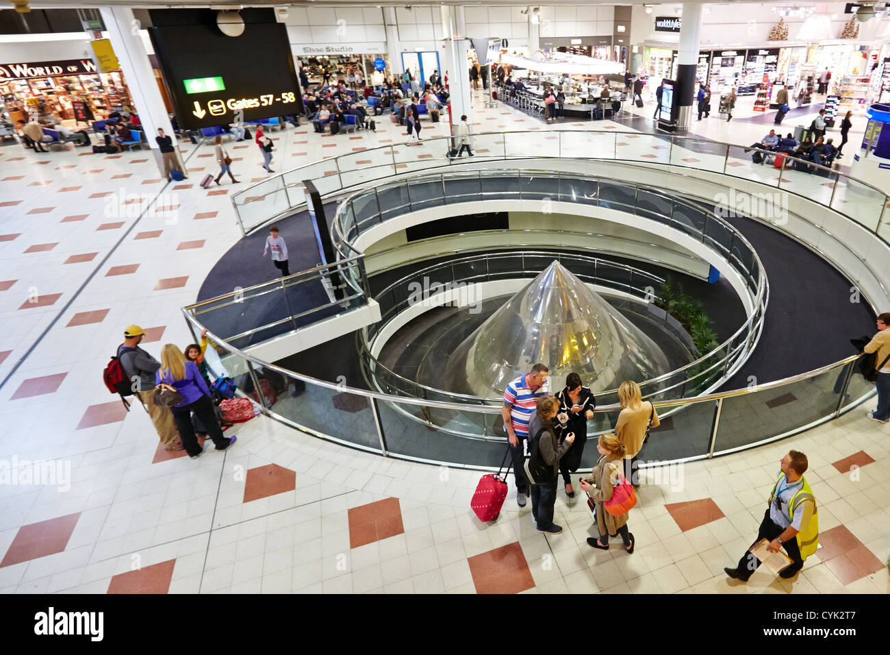 Slipstream water sculpture by William (Bill) Pye in north terminal