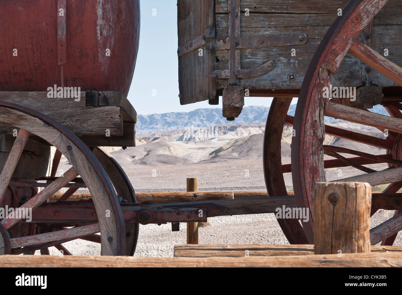 Historic wagon in Death Valley Stock Photo