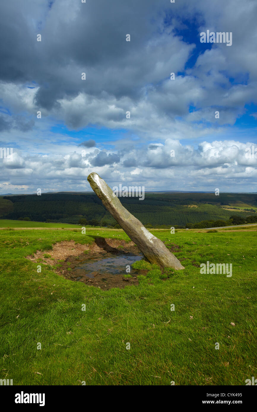 Gelligaer Standing Stone, Merthyr Tydfil, South Wales, UK Stock Photo