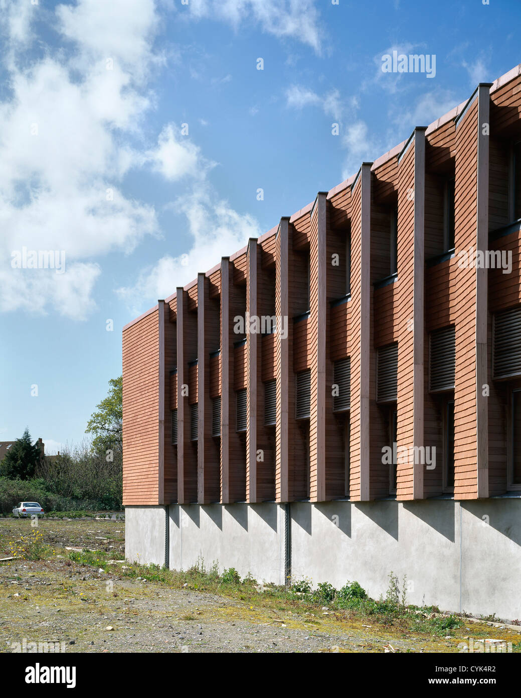Urban Institute of Ireland, Dublin, Ireland. Architect Grafton Architects, 2003. View of facade