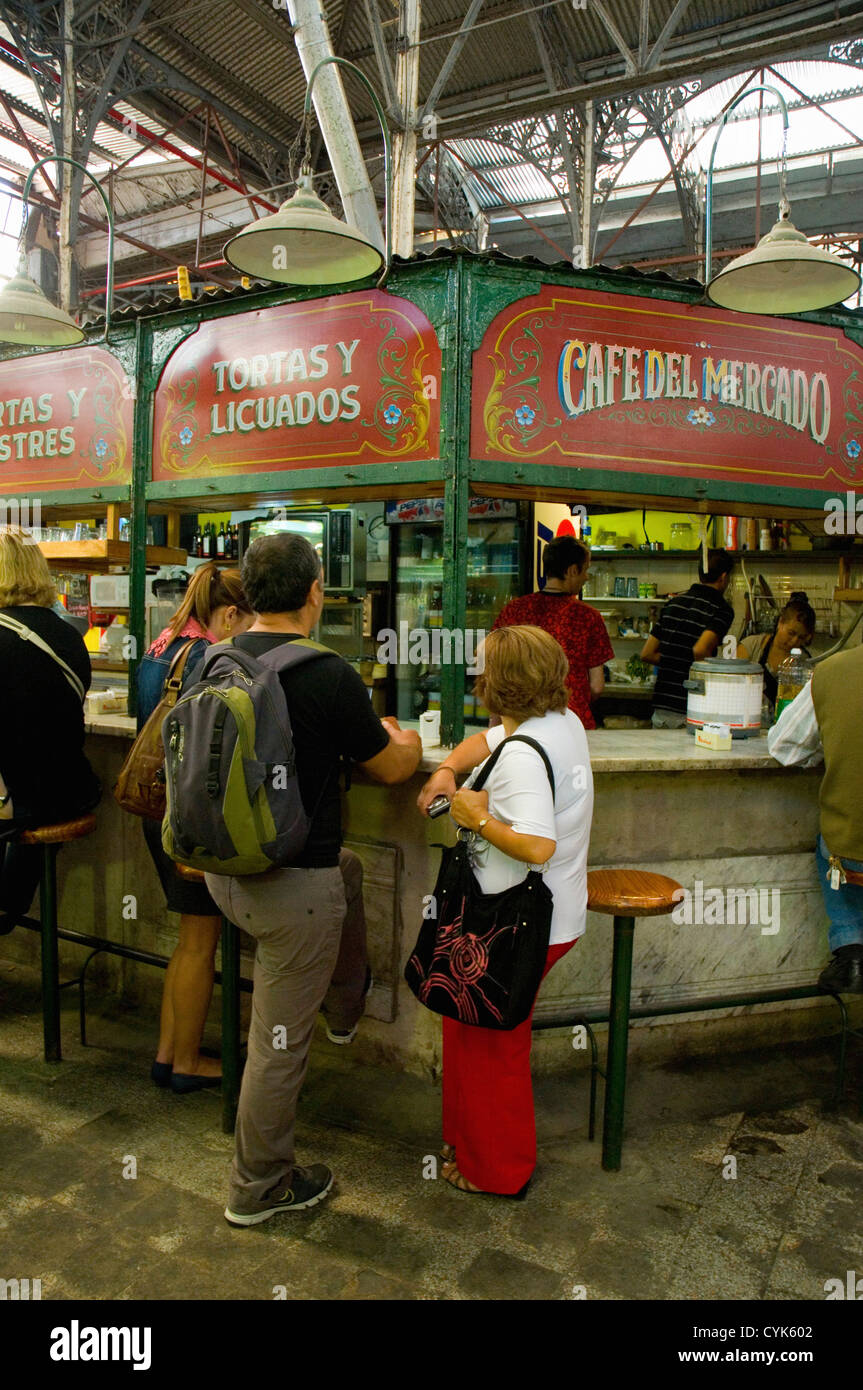 Argentina. Buenos Aires. San Telmo. Mercado San Telmo. Cafe. Stock Photo