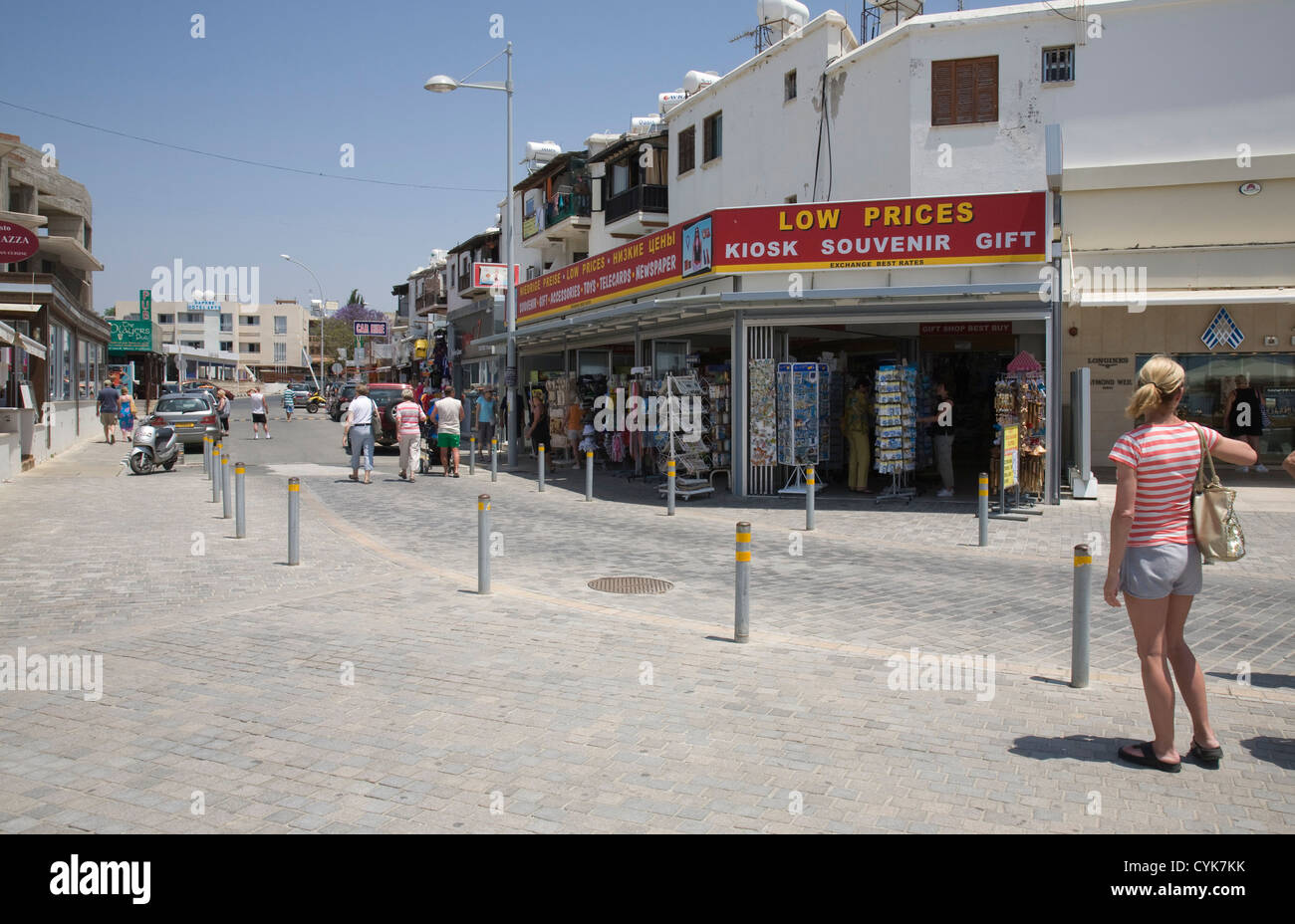A street with shops in Paphos, Cyprus Stock Photo Alamy