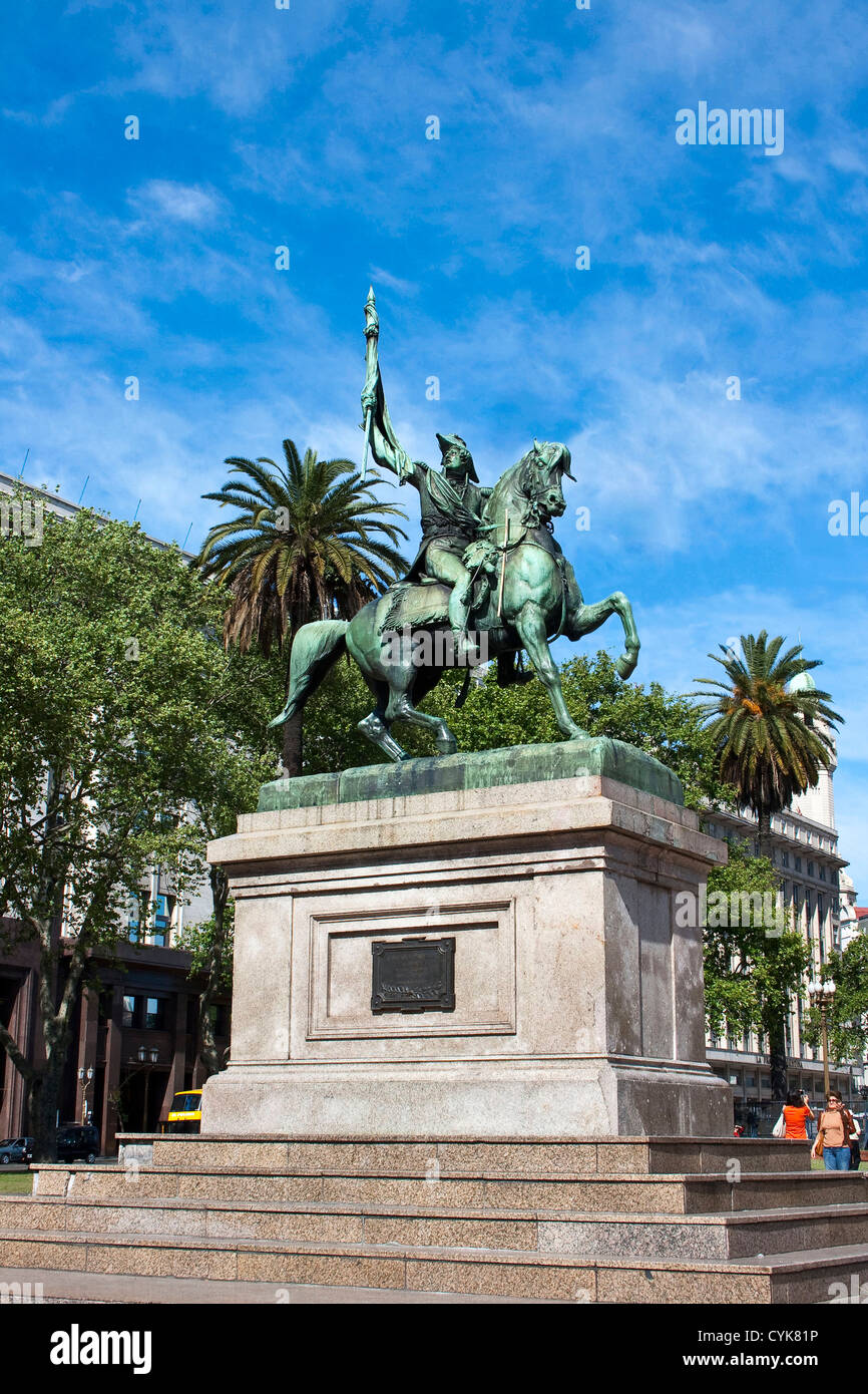 General Manuel Belgrano monument (1770 - 1820). Plaza de Mayo. Buenos Aires, Argentina Stock Photo