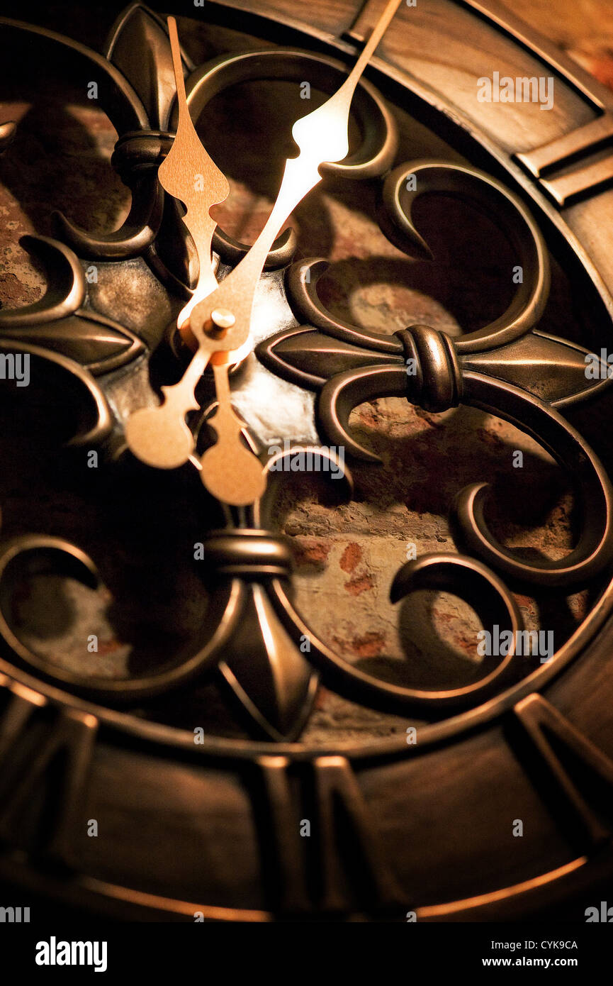 A Clock fixed to a wall Stock Photo Alamy