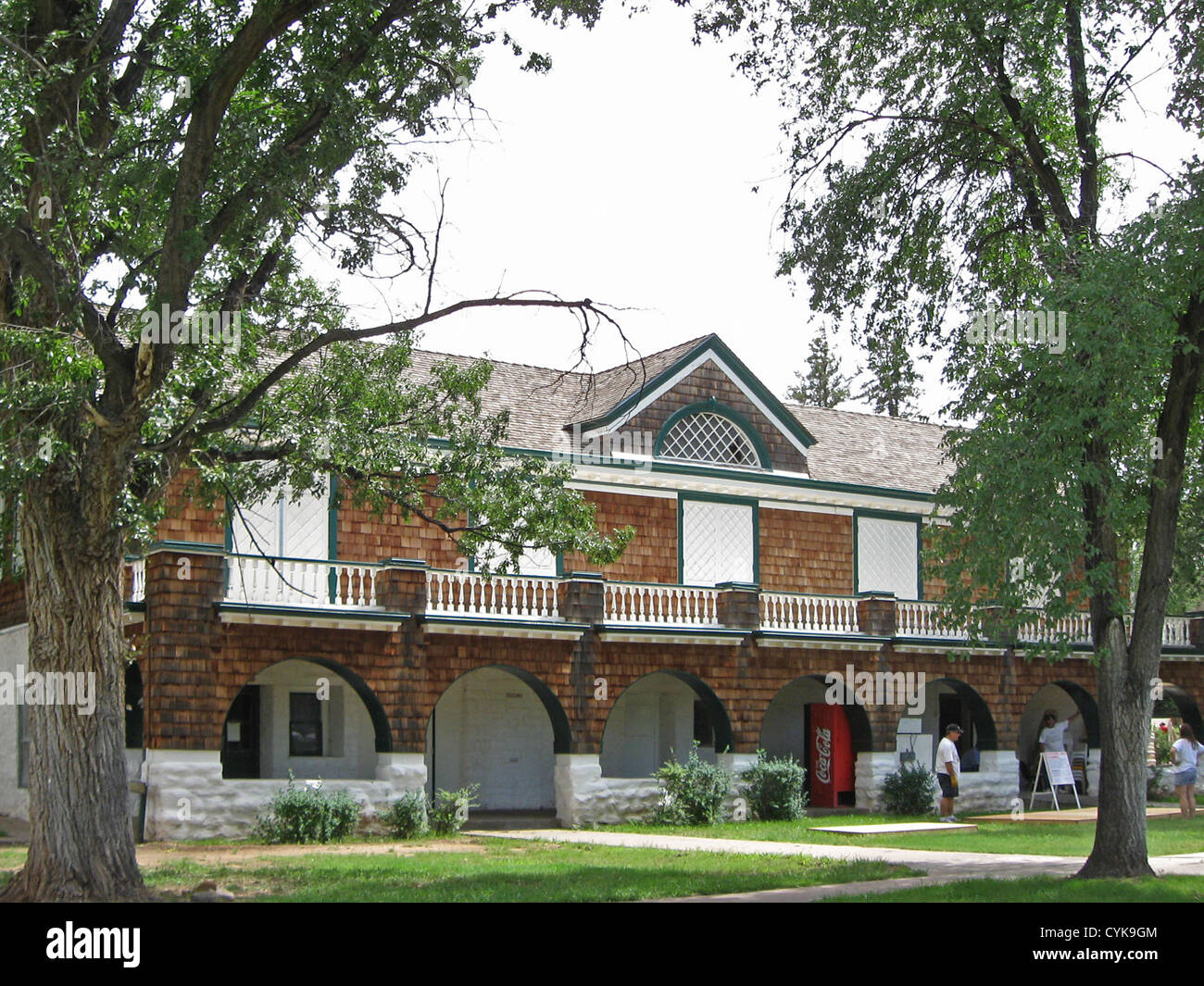 Adjutant's Office, Library, and Guardhouse building at Fort Stanton, New Mexico. Stock Photo