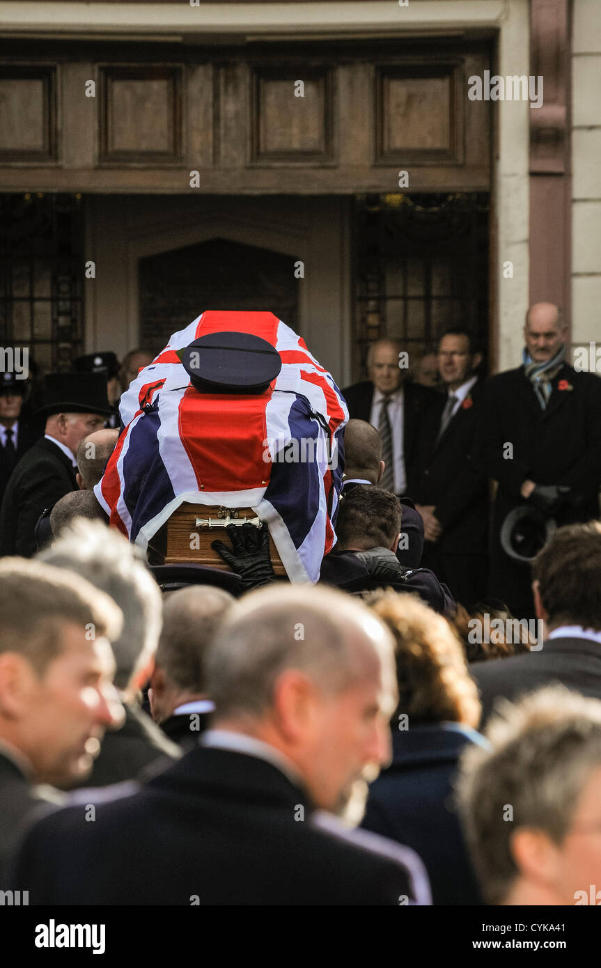 6th November 2012, Cookstown, Northern Ireland.  The funeral of Prison Officer David Black, who was murdered while driving to work last Thursday morning. Stock Photo