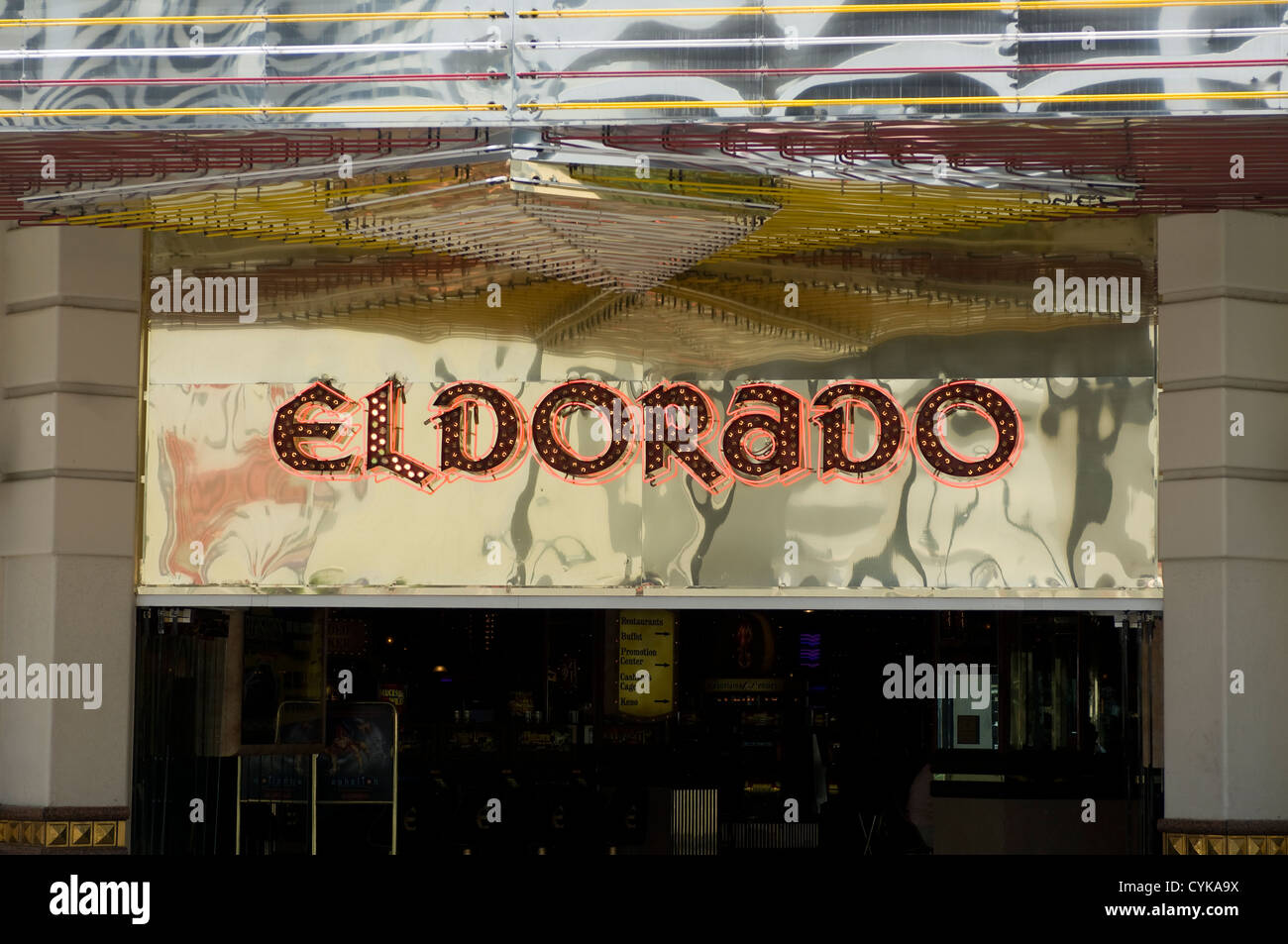 Eldorado Hotel Casino entrance sign Reno, Nevada Stock Photo