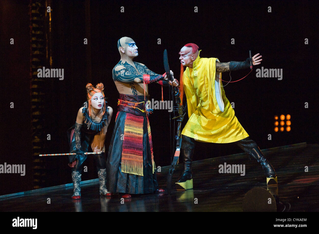 Cirque du Soleil actors performing KA in Las Vegas, Nevada. Stock Photo