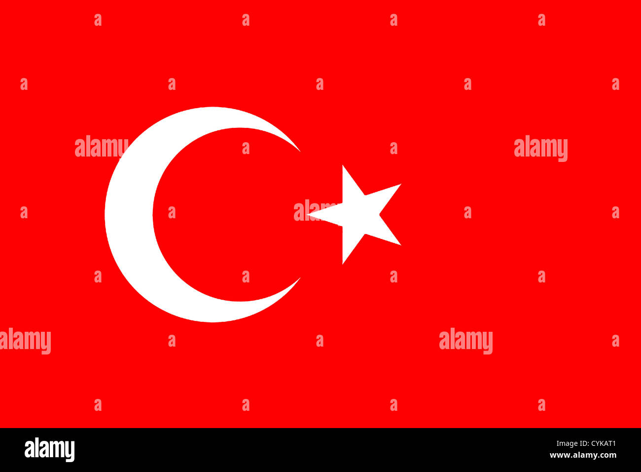 National flag of Turkey. Stock Photo