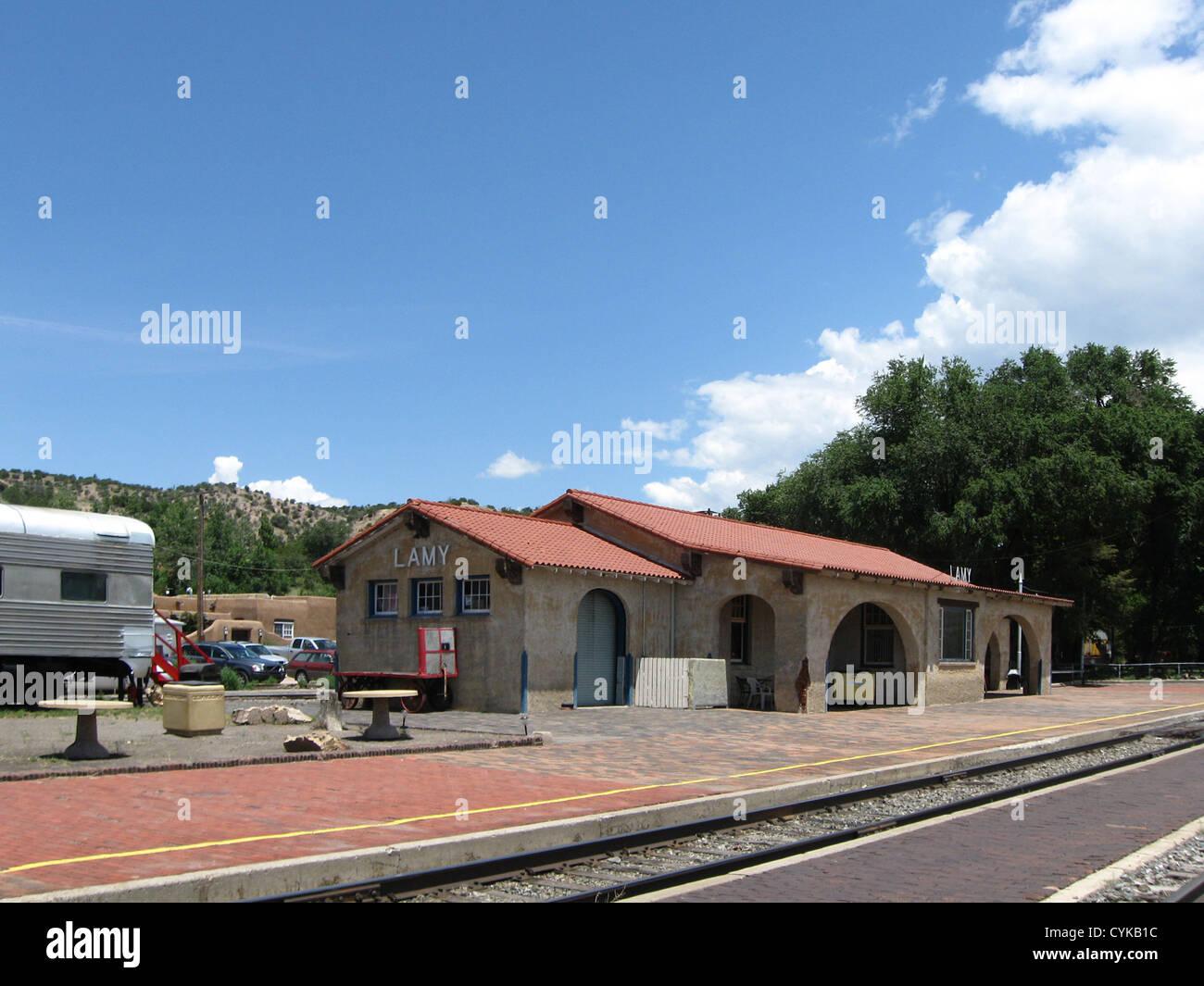 Train station in Lamy, New Mexico Stock Photo