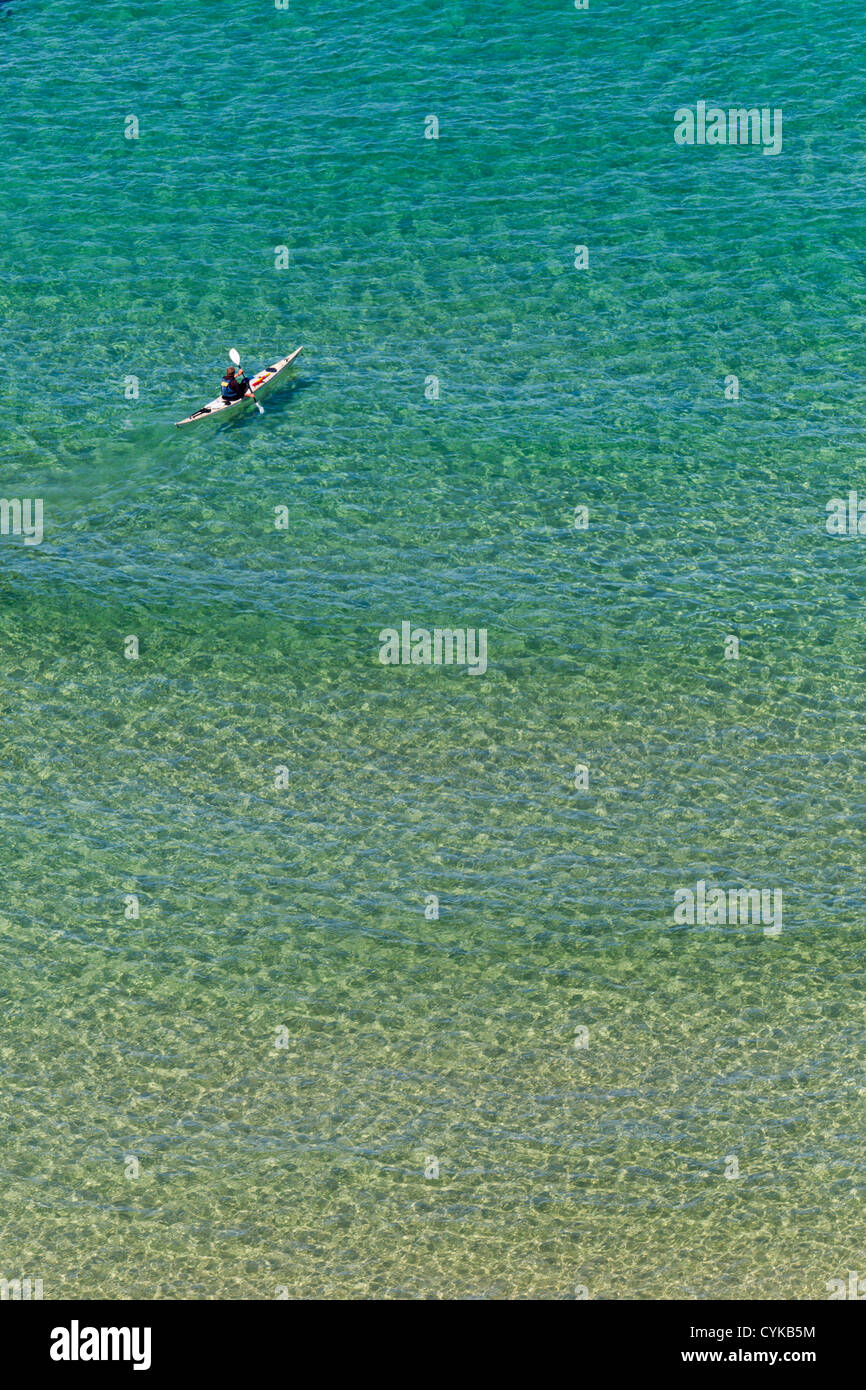 Turquoise Sea; Clear Water; Cornwall; UK Stock Photo