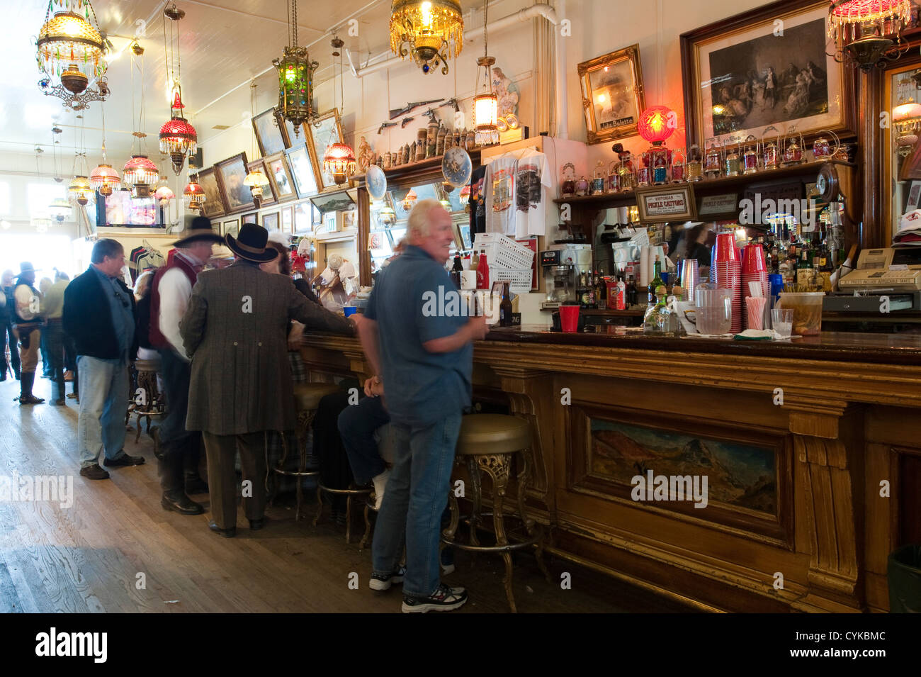 USA, Nevada. Local beer in the Bucket of Blood Saloon 1876 Virginia