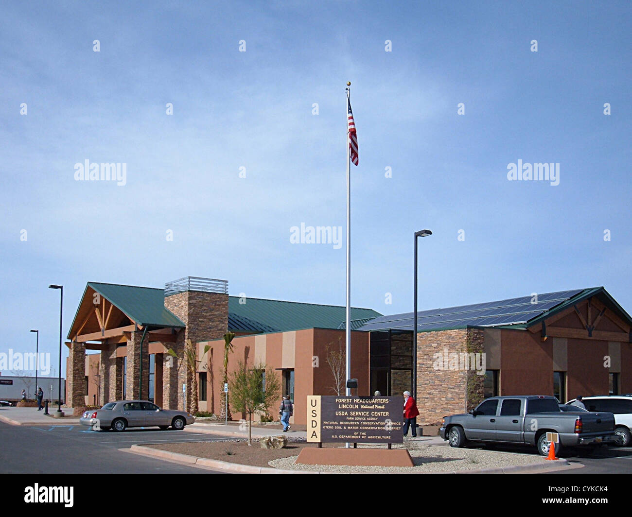 Lincoln National Forest headquarters building, located at 3463 Las