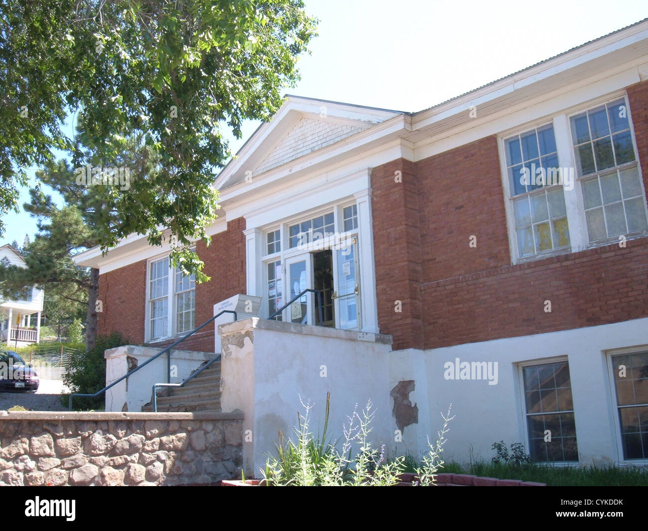 Michael Nivison Library in Cloudcroft, New Mexico. The building also