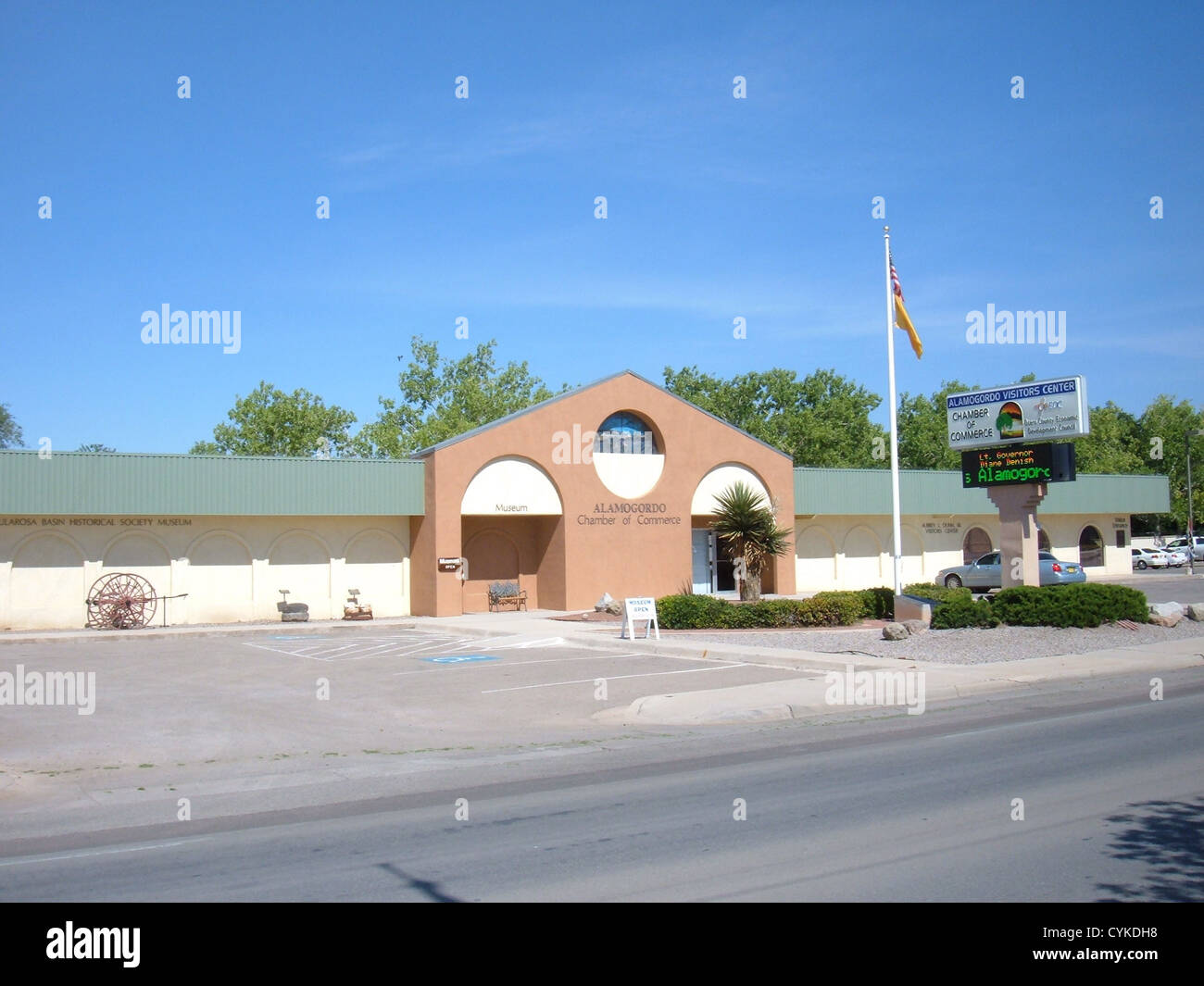 Alamogordo (New Mexico) Visitors Center, located at 1301 N. White Sands Blvd., shares a building with the Alamogordo Chamber of Stock Photo