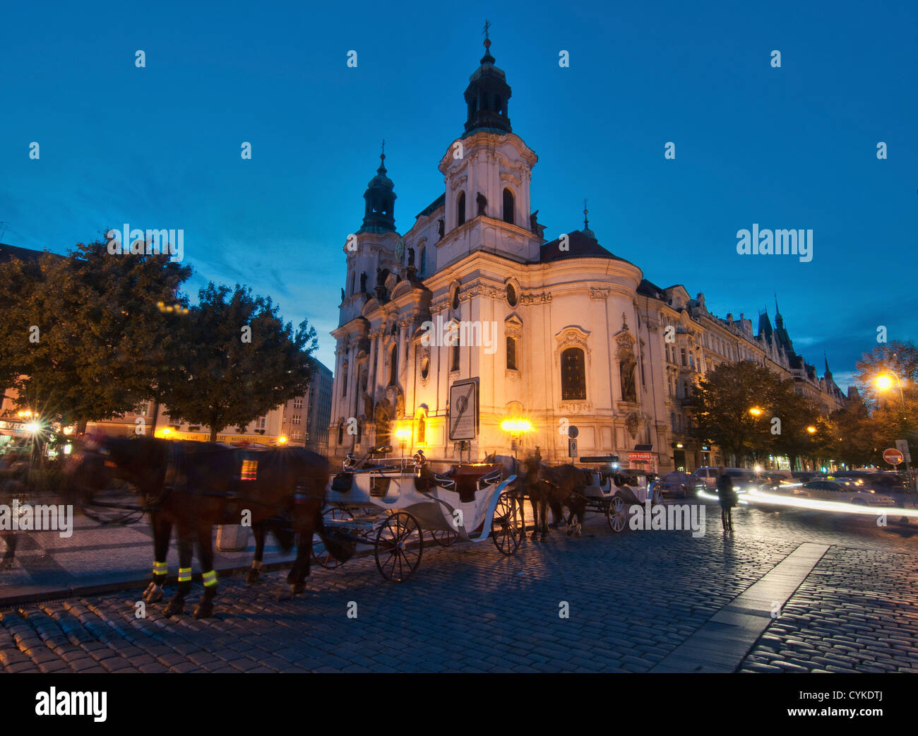 Church of St Nicholas in the Old Town Square, Stare Mesto, Prague, Czech Republic Stock Photo