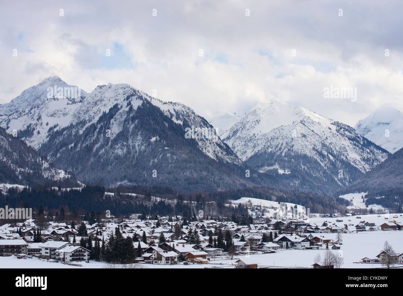 Winter landscape in the Allgaeu Alps Germany Stock Photo