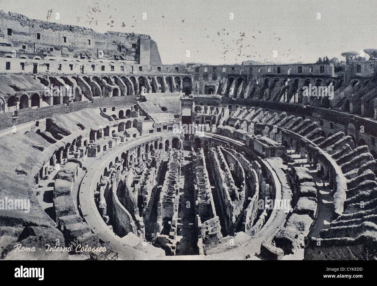 A view of Rome in an old postcard Stock Photo - Alamy
