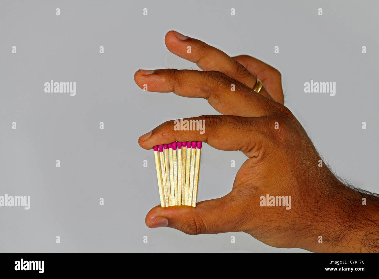 Matches in Human Hand Stock Photo Alamy