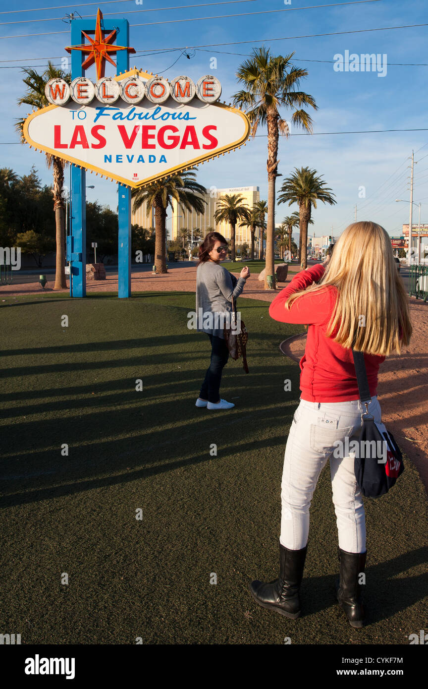 World famous Welcome to Fabulous Las Vegas sign, Las Vegas, Nevada. Stock Photo