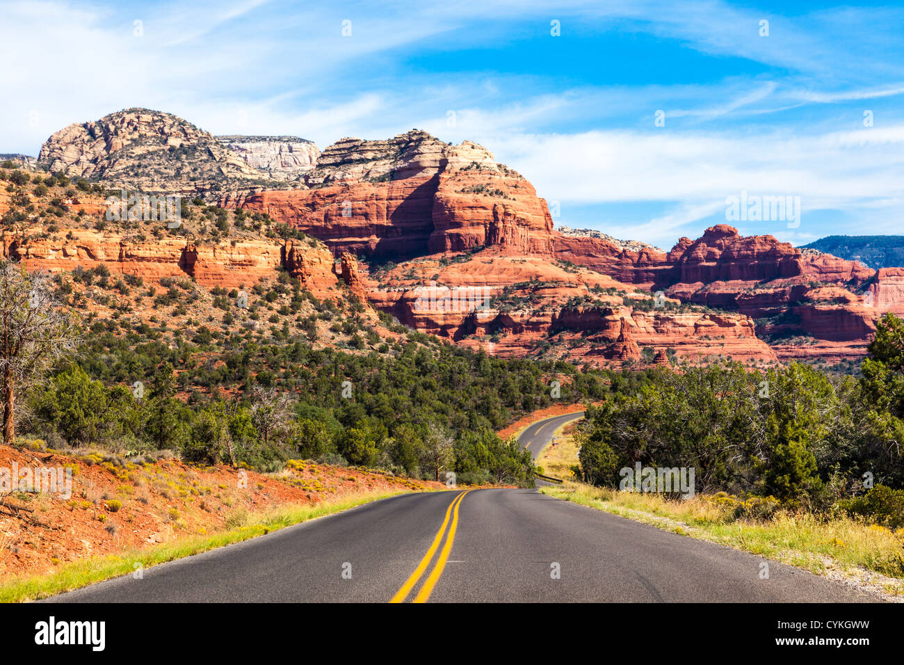 Red Sandstone hills around Sedona, Arizona, are a unique geological