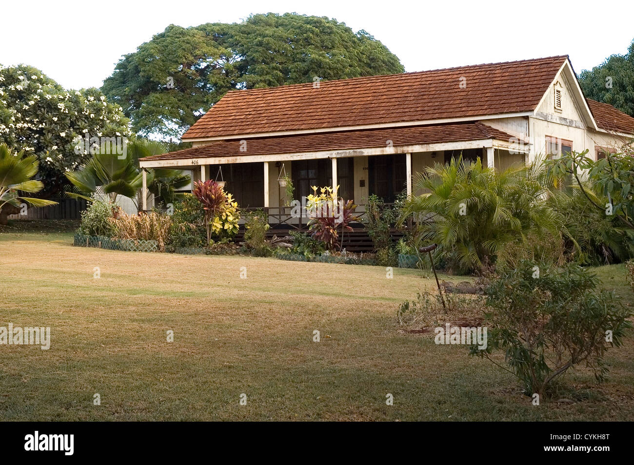 Elk284-7265 Hawaii, Kauai, Ele'ele, sugar mill company town, house Stock Photo