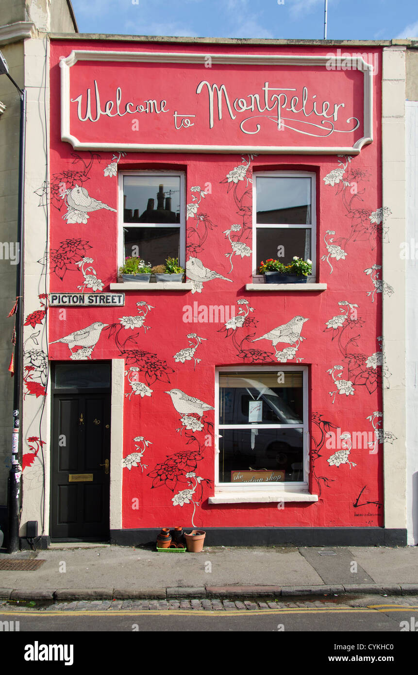 Painted house wall, to Montpelier writing, picton street