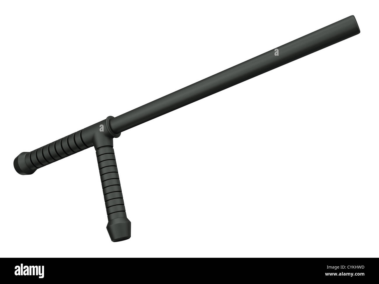 Martial arts weapon tonfa isolated on white background. 3D render Stock