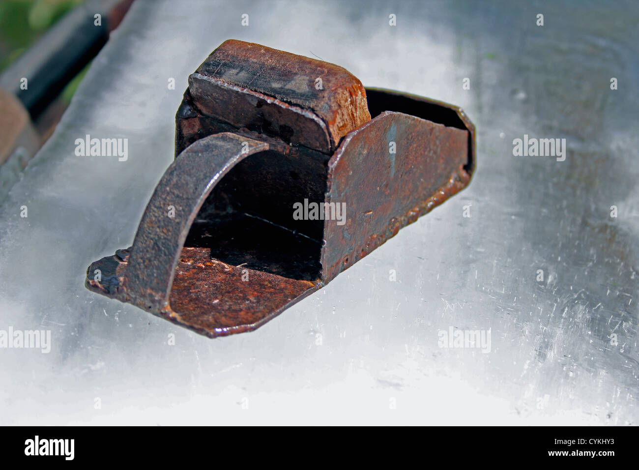 antique jack plane for crushed ice gola (Shave ice) india Stock Photo