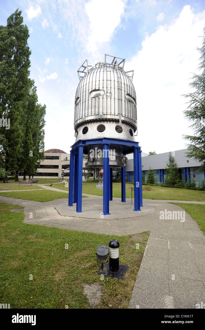 The experiment at CERN Geneva Switzerland: Atlas, Alice, LHC Large Hadron Collider, Higgs boson, CMS Stock Photo